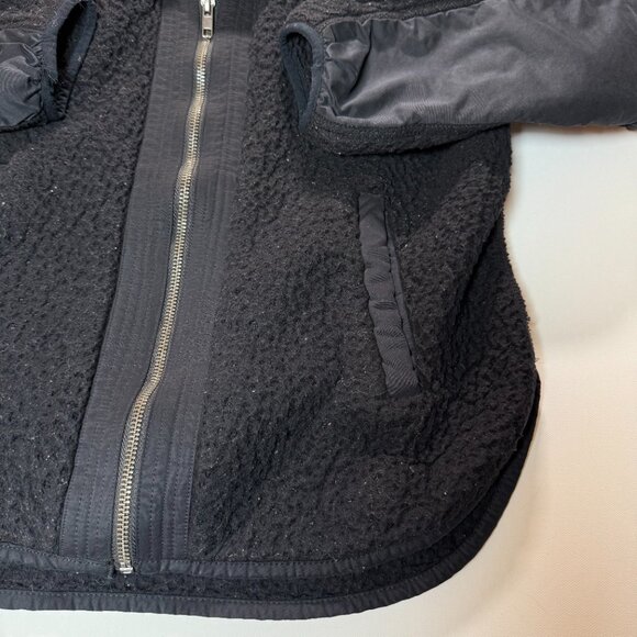 Abercrombie & Fitch Soft A&F Sherpa Fleece Jacket Size S Black Pockets Zip 2/$15 - Picture 4 of 9